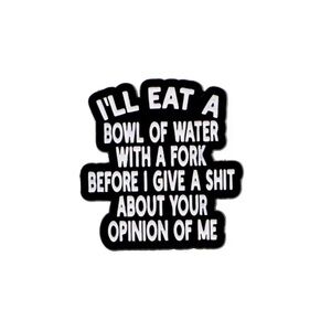 Black and White Graphic Sarcastic Pin Brooch NEW